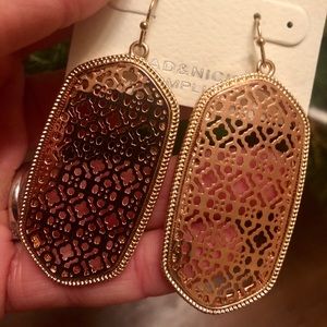 Rose Gold and Gold Trimmed Earrings